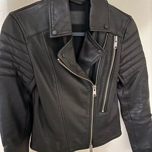 All Saints Black Quilted Leather Jacket